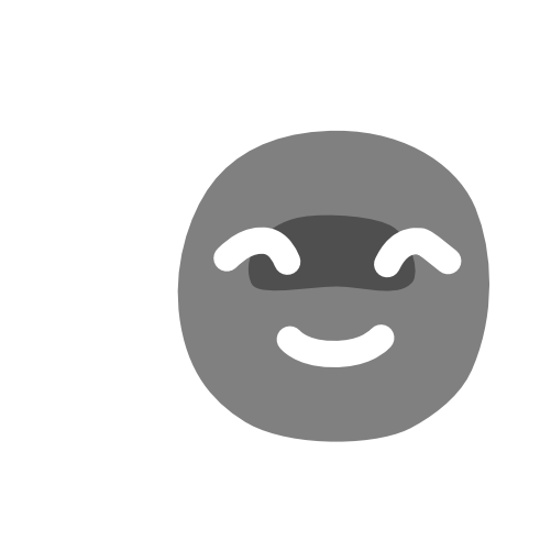 A grey head tipped back slightly, with a curved white arrow next to it. The image has white line art.